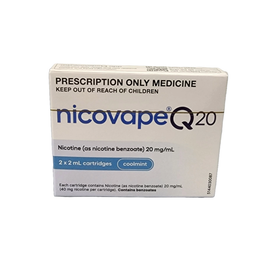 Nicovape Q20 Nicotine 20mg/ml (2x2ml) Cartridges