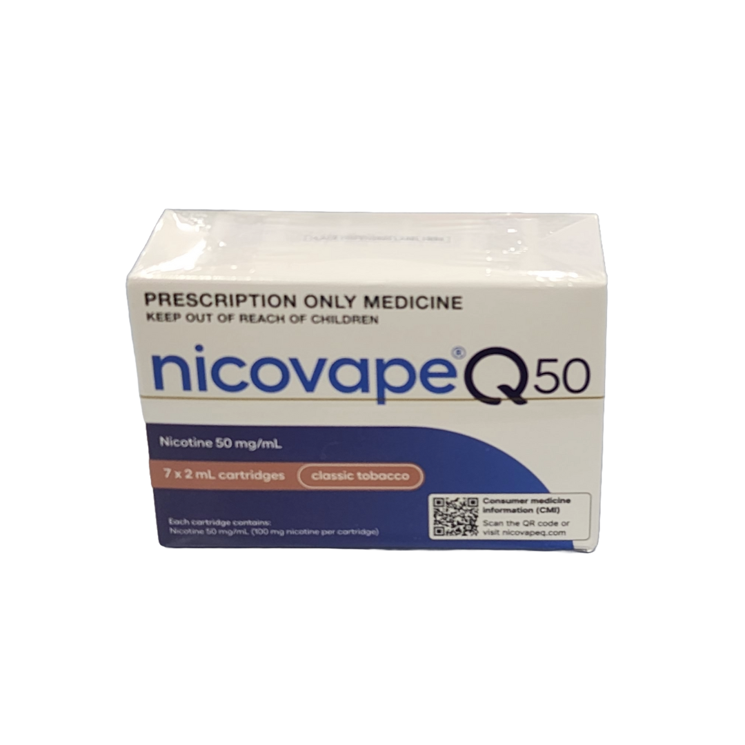 Nicovape Q50 Nicotine 50mg/ml (7x2ml) Cartridges