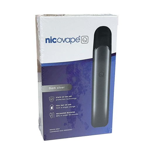 Nicovape Q1 Device (Device only, Cartridges Sold Separately) - Dark Silver